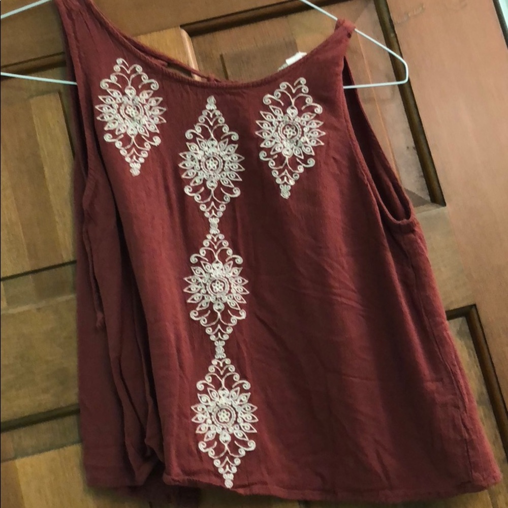 LA Hearts open back embroidered tank